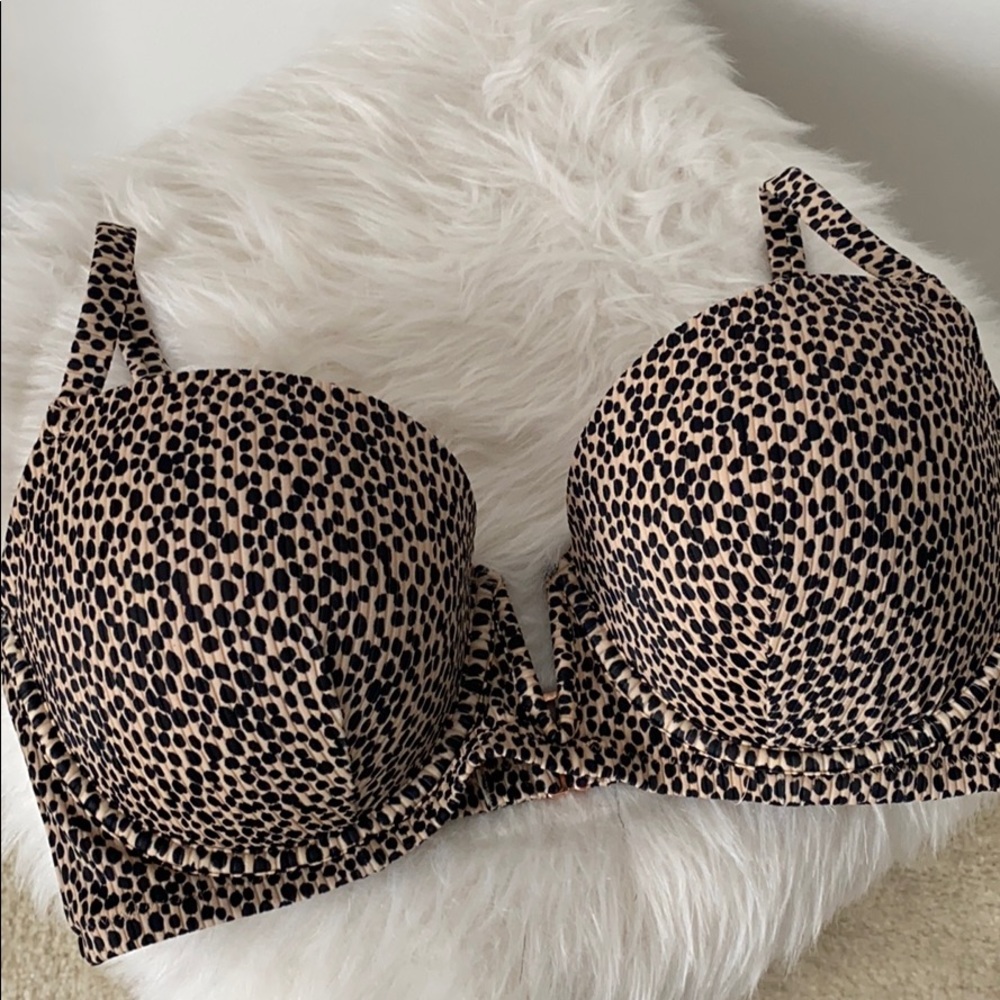 SHADE & SHORE Cheetah Print Bikini Top